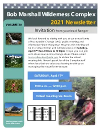 2021 Bob Marshall Wilderness Complex Newsletter