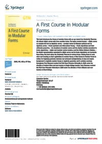 A First Course in Modular Forms