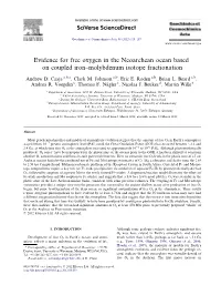 Evidence for Free Oxygen in the Neoarchean Ocean Based on Coupled Ironâ€“Molybdenum Isotope Fractionation