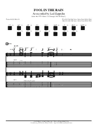 FOOL in the RAIN As Recorded by Led Zeppelin (From the 1979 Album "In Through the out Door")
