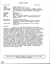 High-Level Language Features Not Found in Ordinary LISP. the GLISP