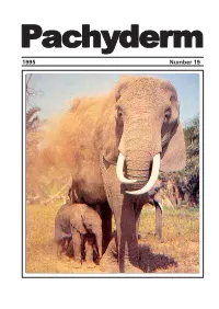 Pachyderm S P E C I E S S U R V I V a L 1995 Number 19 C O M M I S S I O N Contents