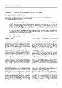 Detection of Changes in Flow Regime of Rivers in Poland