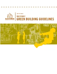 Green Building Guidelines Multifamily Green Building Guidelines Contents