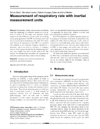 Measurement of Respiratory Rate with Inertial Measurement Units