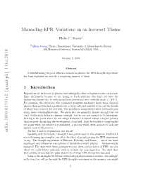 Misreading EPR: Variations on an Incorrect Theme