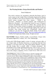 The Warring Brothers: Borges Reads Kafka and Flaubert