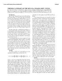 Thermal Support of the Devana Chasma Rift, Venus K