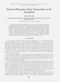 Very-Low-Frequency Radio Propagation in the Ionosphere
