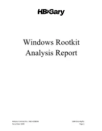Windows Rootkit Analysis Report