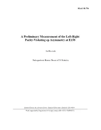 A Preliminary Measurement of the Left-Right Parity-Violating Ep Asymmetry at E158
