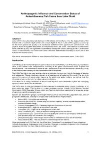Anthropogenic Influence and Conservation Status of Autochthonous Fish Fauna from Lake Ohrid