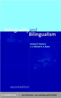 Bilinguality and Bilingualism, Second Edition