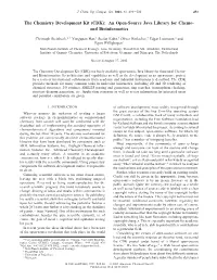 (CDK): an Open-Source Java Library for Chemo- and Bioinformatics