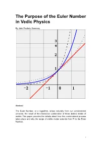 Euler Number in Vedic Physics