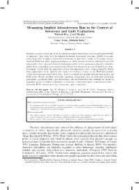 Measuring Implicit Attractiveness Bias in the Context of Innocence and Guilt Evaluations