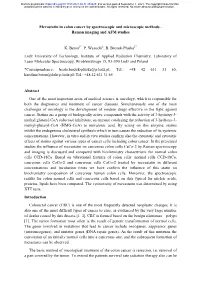 Mevastatin in Colon Cancer by Spectroscopic and Microscopic Methods - Raman Imaging and AFM Studies