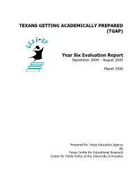 Texans Getting Academically Prepared (Tgap)