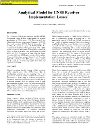 Analytical Model for GNSS Receiver Implementation Losses*