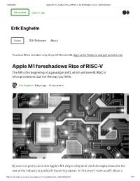 Apple M1 Foreshadows Rise of RISC-V | by Erik Engheim | Dec, 2020 | Medium