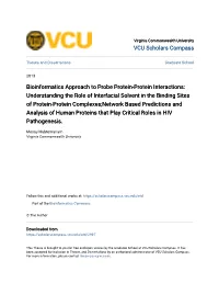 Bioinformatics Approach to Probe Protein-Protein Interactions