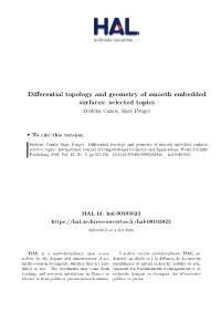 Differential Topology and Geometry of Smooth Embedded Surfaces: Selected Topics Frédéric Cazals, Marc Pouget