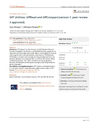 Gffread and Gffcompare[Version 1; Peer Review: 3 Approved]