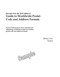 Guide to Worldwide Postal- Code and Address Formats