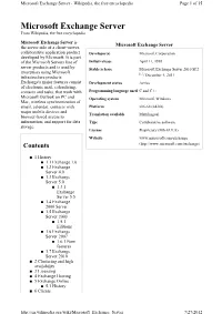 Microsoft Exchange Server - Wikipedia, the Free Encyclopedia Page 1 of 15