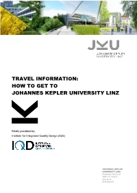 Travel Information: How to Get to Johannes Kepler University Linz