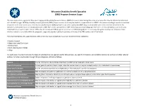 Wisconsin Disability Benefit Specialist (DBS) Program Services, P-00416