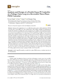 Analysis and Design of a Double Fuzzy PI Controller of a Voltage Outer Loop in a Reversible Three-Phase PWM Converter
