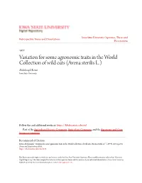 Avena Sterilis L.) Abdolmajid Rezai Iowa State University