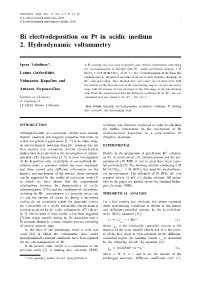 Bi Electrodeposition on Pt in Acidic Medium 2. Hydrodynamic Voltammetry