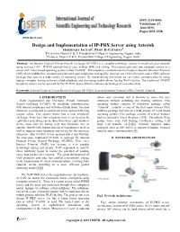 Design and Implementation of IP-PBX Server Using Asterisk 1 2 HARSHADA JAGTAP , PROF