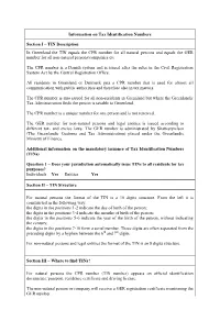 Information on Tax Identification Numbers Section I – TIN