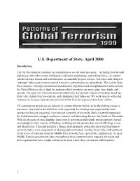 Patterns of Global Terrorism 1999