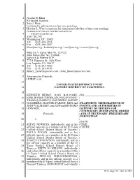 Q:\FINAL VERSIONS of EL TEJON DOCUMENTS\Mem. Supp. Mot. TRO (01-10-2006 FINAL).Wpd