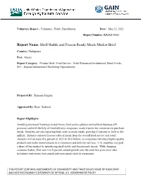 Report Name:Shelf-Stable and Frozen Ready Meals Market Brief