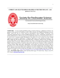 1 Current and Selected Bibliographies on Benthic