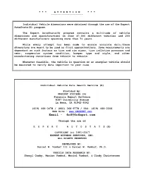 4N6XPRT Systems Vehicle Data for IATAI Crash Test Vehicles