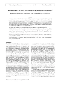 A Comprehensive List of the Ants of Romania (Hymenoptera: Formicidae) 1