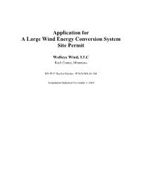Application for a Large Wind Energy Conversion System Site Permit