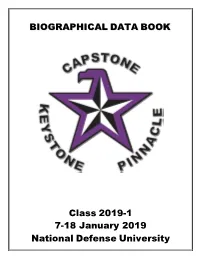 BIOGRAPHICAL DATA BOOKK Class 2019-1 7-18 January 2019 National