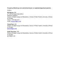 Frequency Matching Case-Control Techniques: an Epidemiological Perspective