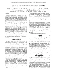 High Aspect Ratio Electron Beam Generation in KEK-STF