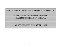 National Communications Authority List Of