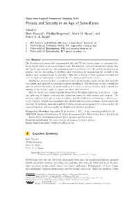 Privacy and Security in an Age of Surveillance