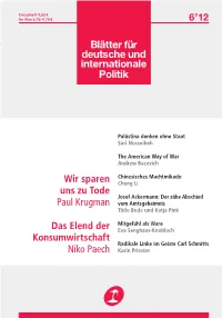 Rnetzt Twitter.Com/Blaetter Blaetter@Joindiaspora.Com Blätter Verlag