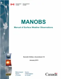 MANOBS Manual of Surface Weather Observations